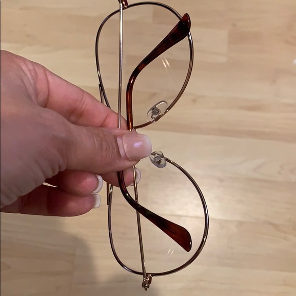 Oversize Aviator Sunglasses Rose Gold Clear Lens - Picture 3 of 8